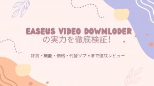 EaseUS Video Downloderの実力を徹底検証！評判・機能・価格・代替ソフトまで徹底レビュー
